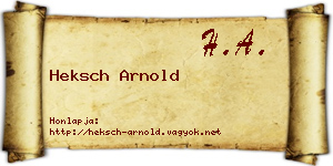 Heksch Arnold névjegykártya